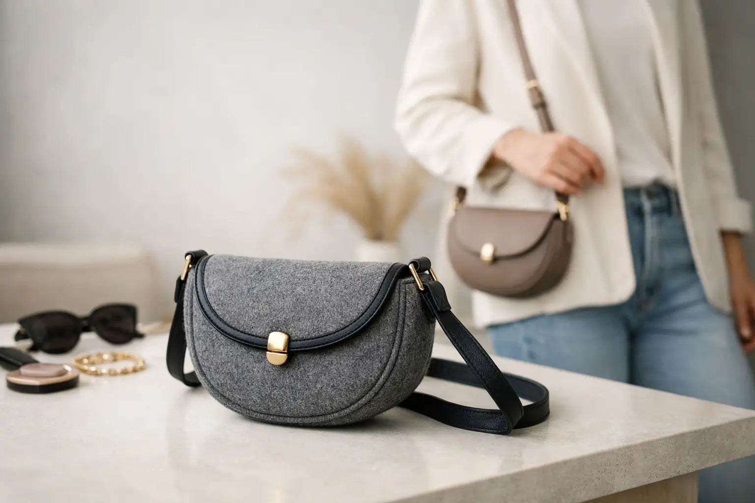 Mini Felt Crescent Saddle Bag Style Guide