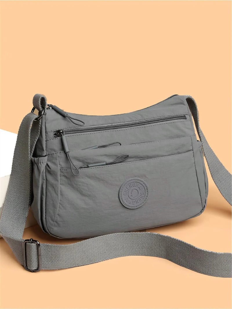 Women Solid Color Crossbody Bag & Multi-Pocket Zipper Fashion Daily Bag