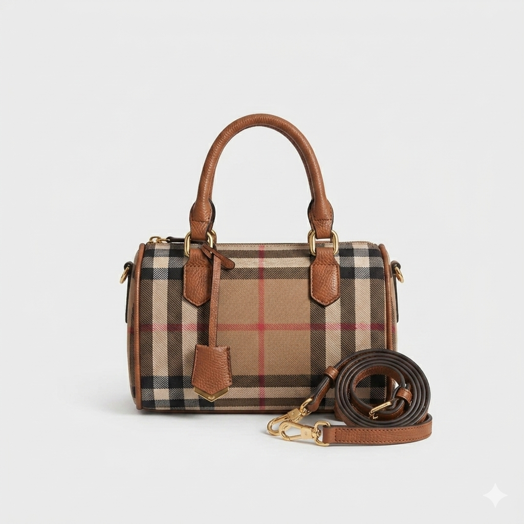 Plaid Stripe Crossbody Tote Bag for Women