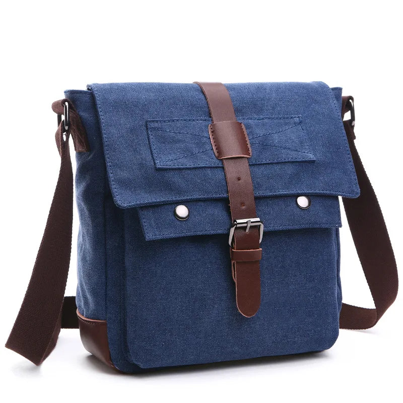 Men's Vintage Canvas Messenger Bag – Retro Casual Business Crossbody Travel Shoulder Bag