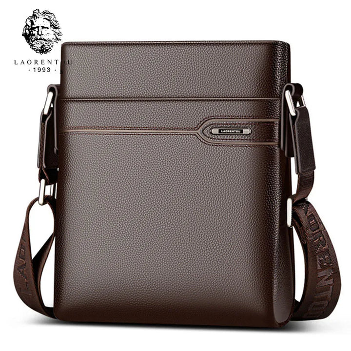 LAORENTOU Men's Genuine Leather Crossbody Bag – Business Messenger Shoulder Purse