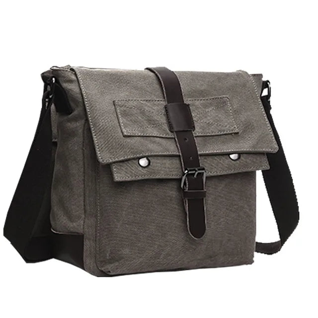 Men's Retro Canvas Messenger Bag – Vintage Travel Briefcase Crossbody Shoulder Bag