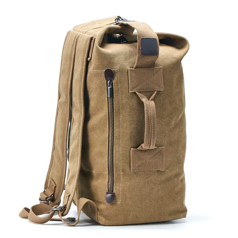 Men's Large Capacity Canvas Travel Backpack – Mountaineering & Luggage Rucksack