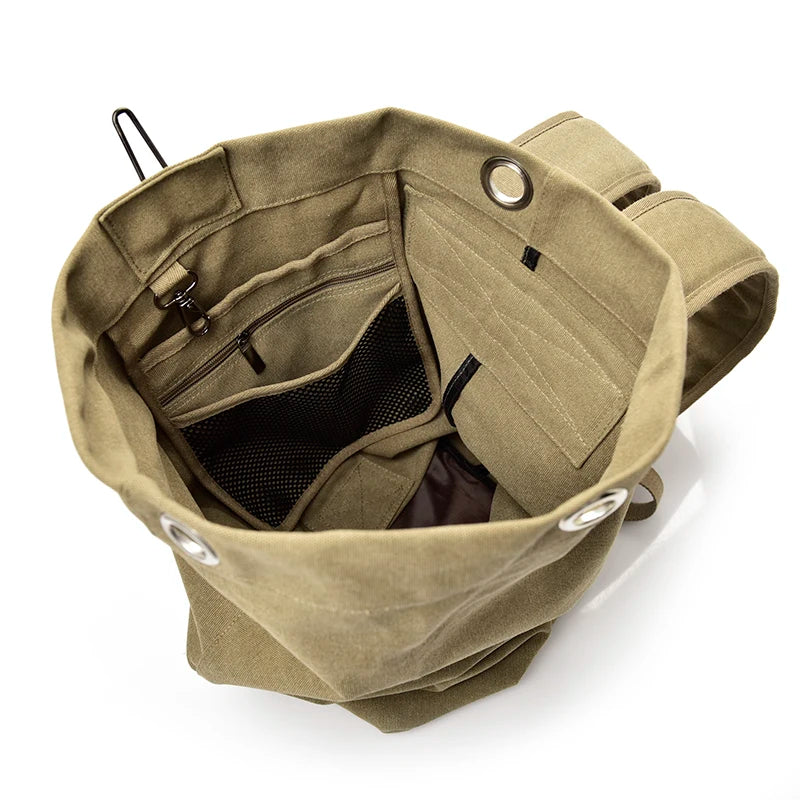 Men's Large Capacity Canvas Travel Backpack – Mountaineering & Luggage Rucksack