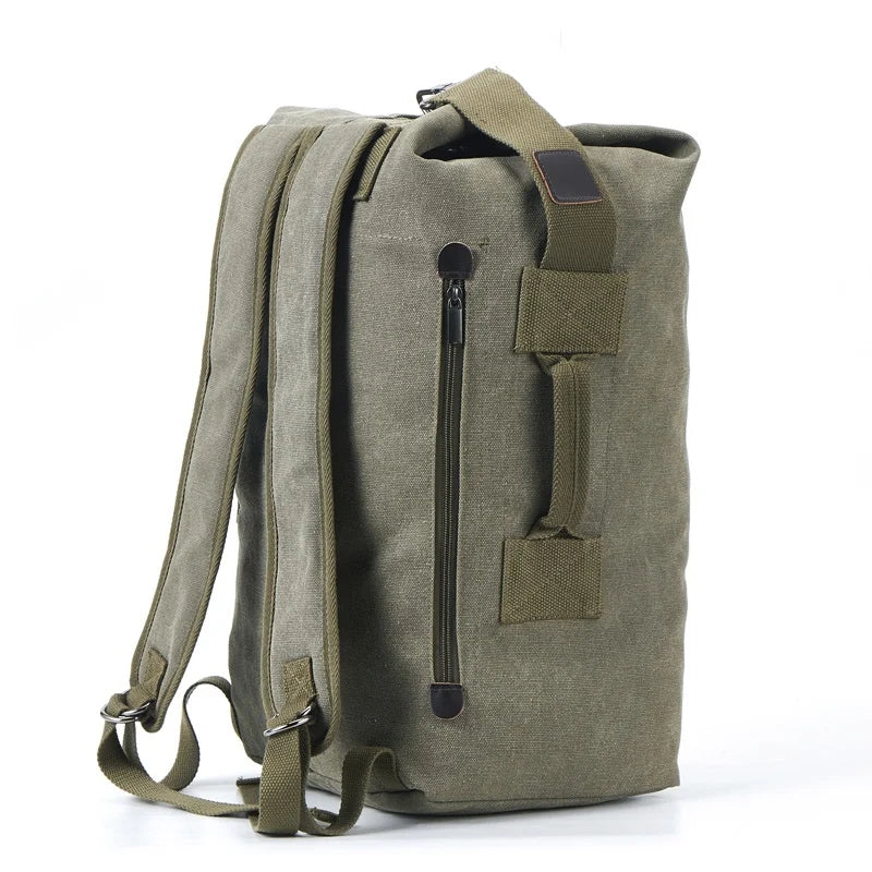 Men's Large Capacity Canvas Travel Backpack – Mountaineering & Luggage Rucksack