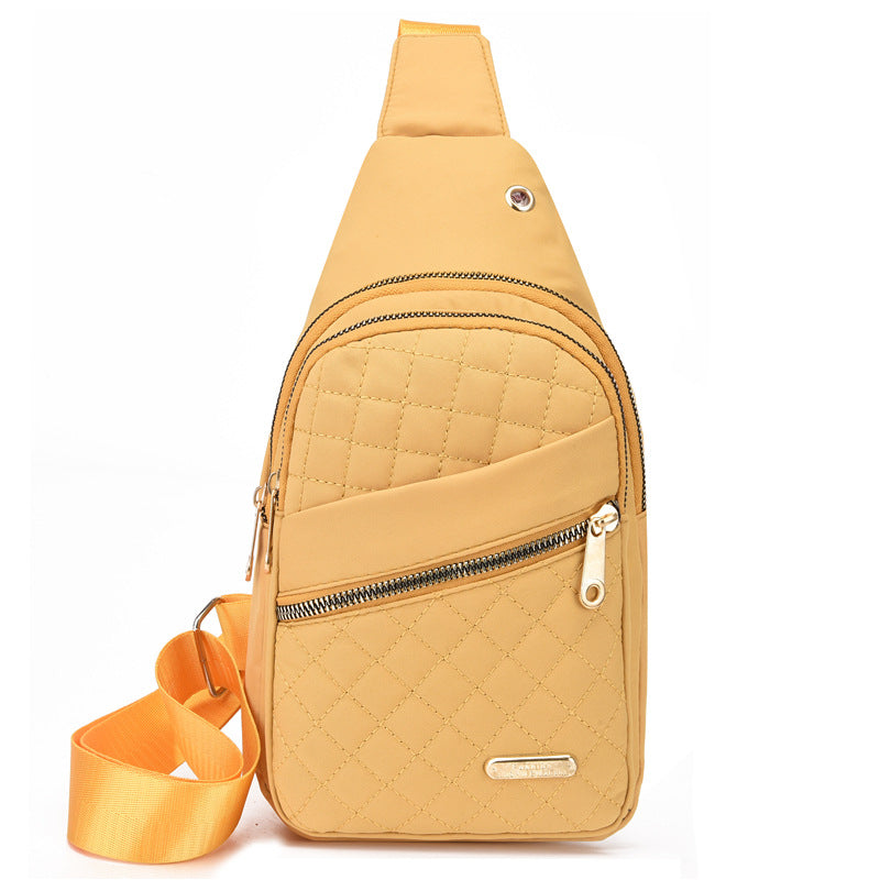 Women's Korean-Style Minimalist Chest Bag – Multi-Layer Embroidered Crossbody Backpack