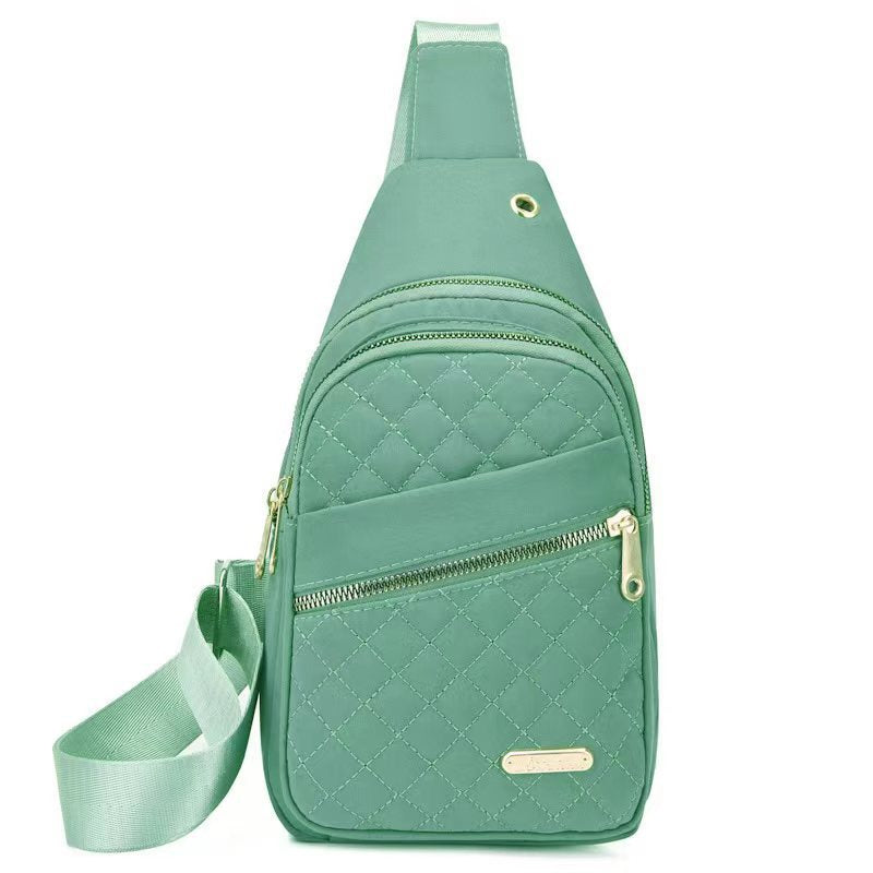 Women's Korean-Style Minimalist Chest Bag – Multi-Layer Embroidered Crossbody Backpack