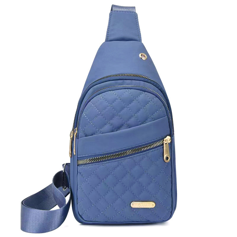 Women's Korean-Style Minimalist Chest Bag – Multi-Layer Embroidered Crossbody Backpack