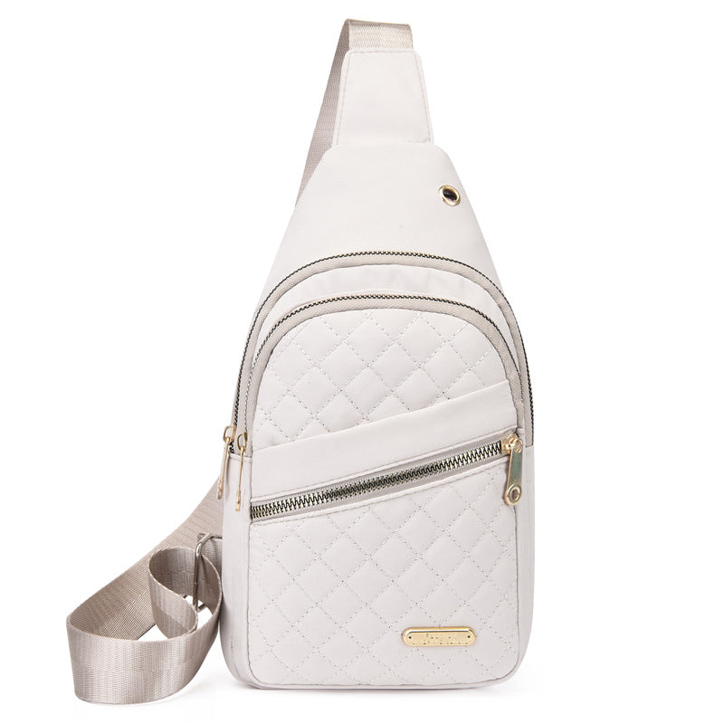 Women's Korean-Style Minimalist Chest Bag – Multi-Layer Embroidered Crossbody Backpack