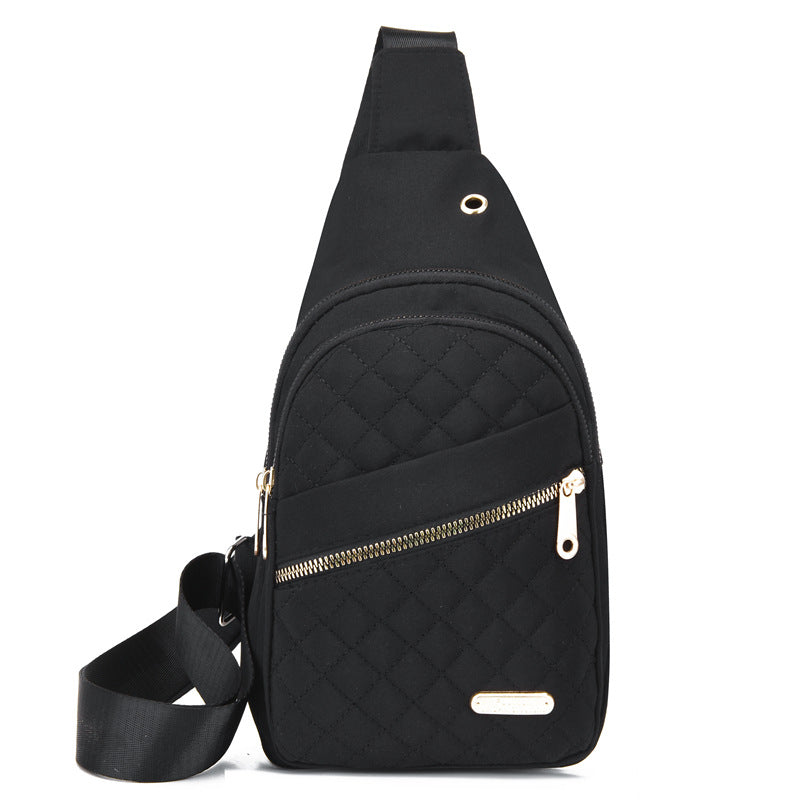 Women's Korean-Style Minimalist Chest Bag – Multi-Layer Embroidered Crossbody Backpack