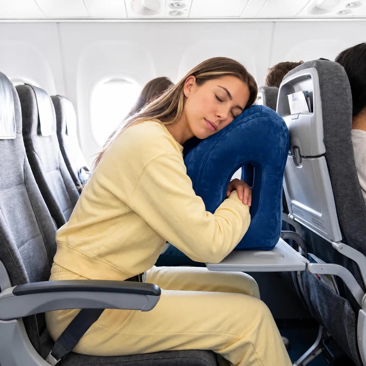 Inflatable Travel Pillow – Portable Head & Arm Support for Flights