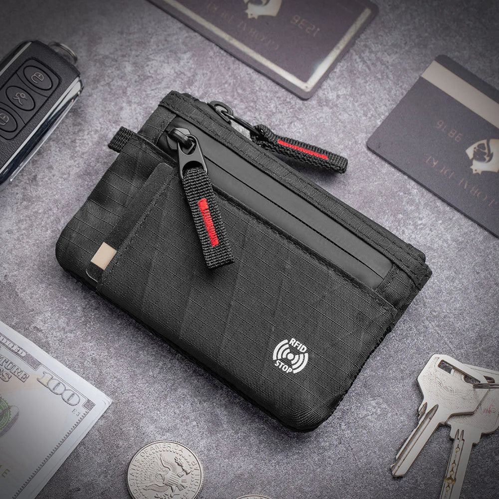 Men's RFID Blocking Ultra-Thin Wallet – Zipper Coin Purse & Card Holder