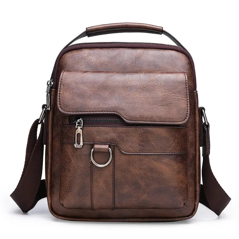 Men's PU Leather Crossbody Bag – Business Messenger Bag for iPad (9.7")