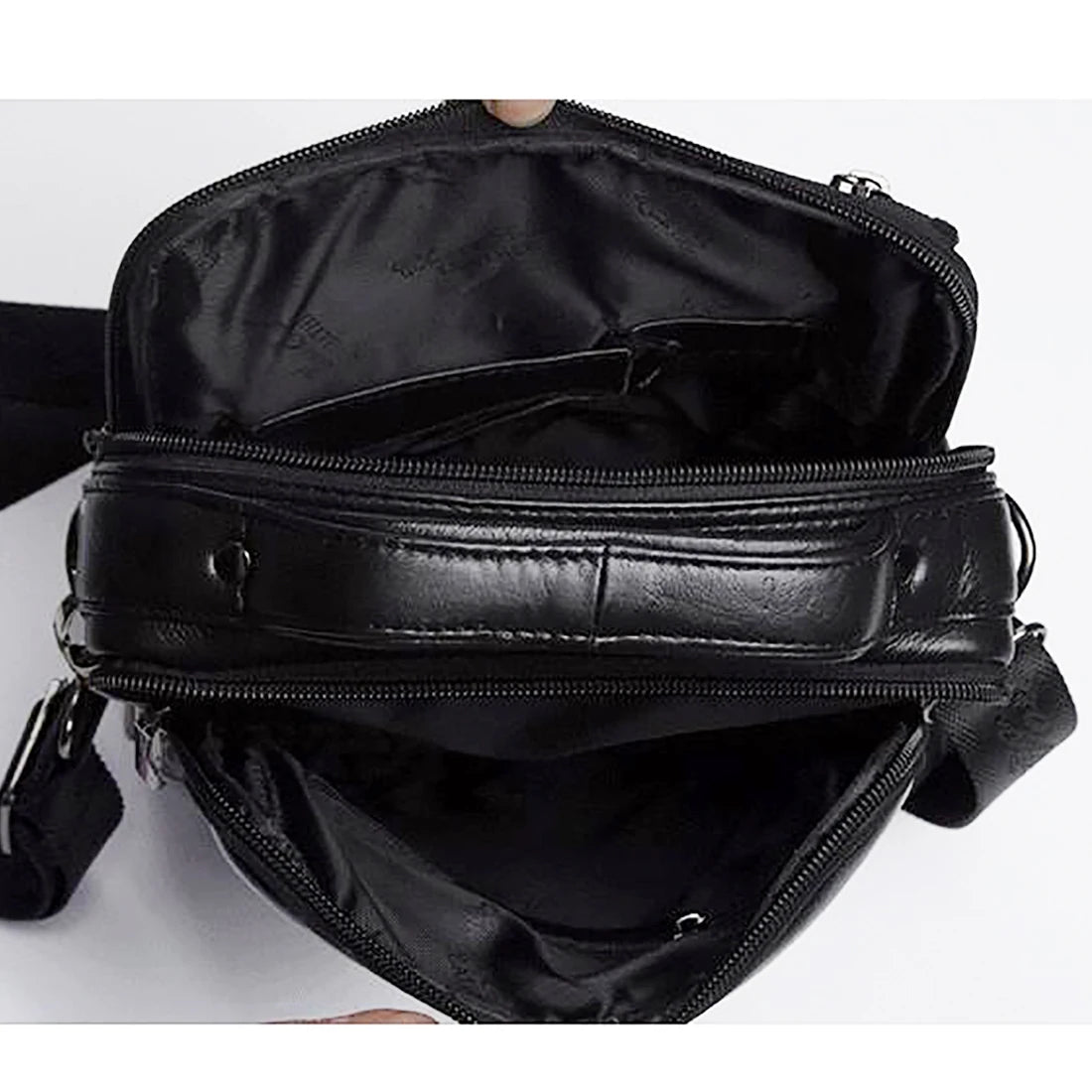Men's Genuine Leather Crossbody Messenger Bag – Business Briefcase Top Handle Tote Handbag