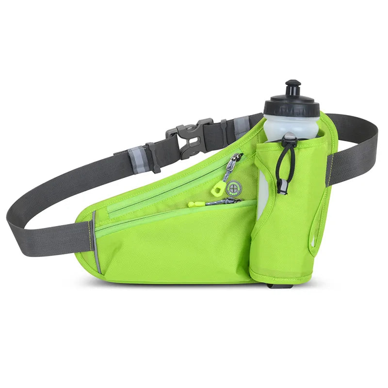 Sports Waist Bag With Water Bottle Holder Waterproof Running Phone Belt Bag For Men Women Outdoor Gym Cycling Hiking Fanny Pack