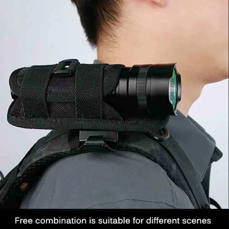 Tactical Flashlight Pouch – 360° Rotary Torch Holster & Belt Bag for Outdoor Use