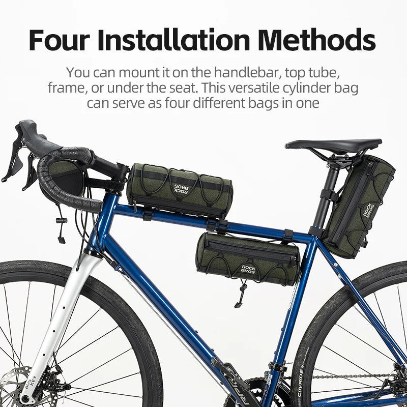 ROCKBROS 2L Bicycle Handlebar Bag – Multifunctional Reflective Front Pannier Shoulder Bag