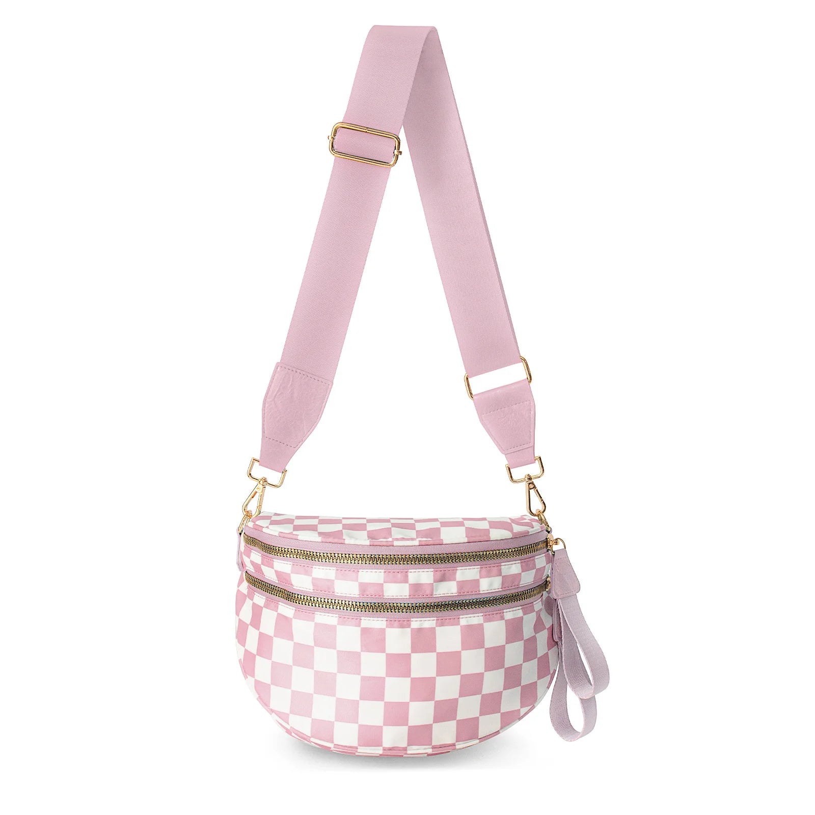 Checkered Crossbody Bum Bag for Women