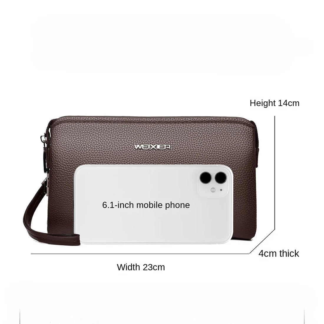 Men's Luxury PU Leather Clutch Bag – Long Wristlet Wallet with Password Closure