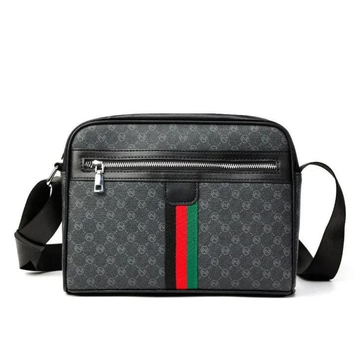 Men's Fashion Letter-Print Crossbody Bag – Luxury Brand Messenger Sling Satchel