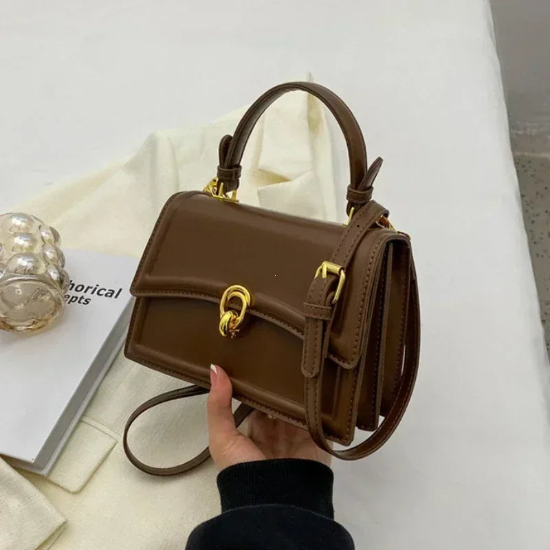 Vintage Square Satchel Shoulder Bag for Women