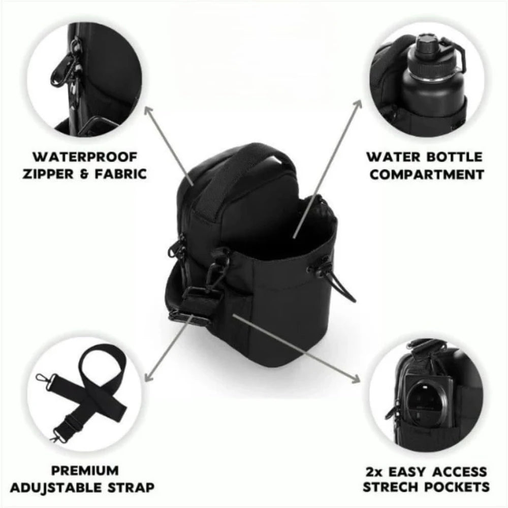 Magnetic Fitness Water Bottle Bag – Waterproof Portable Hanging Messenger Bag