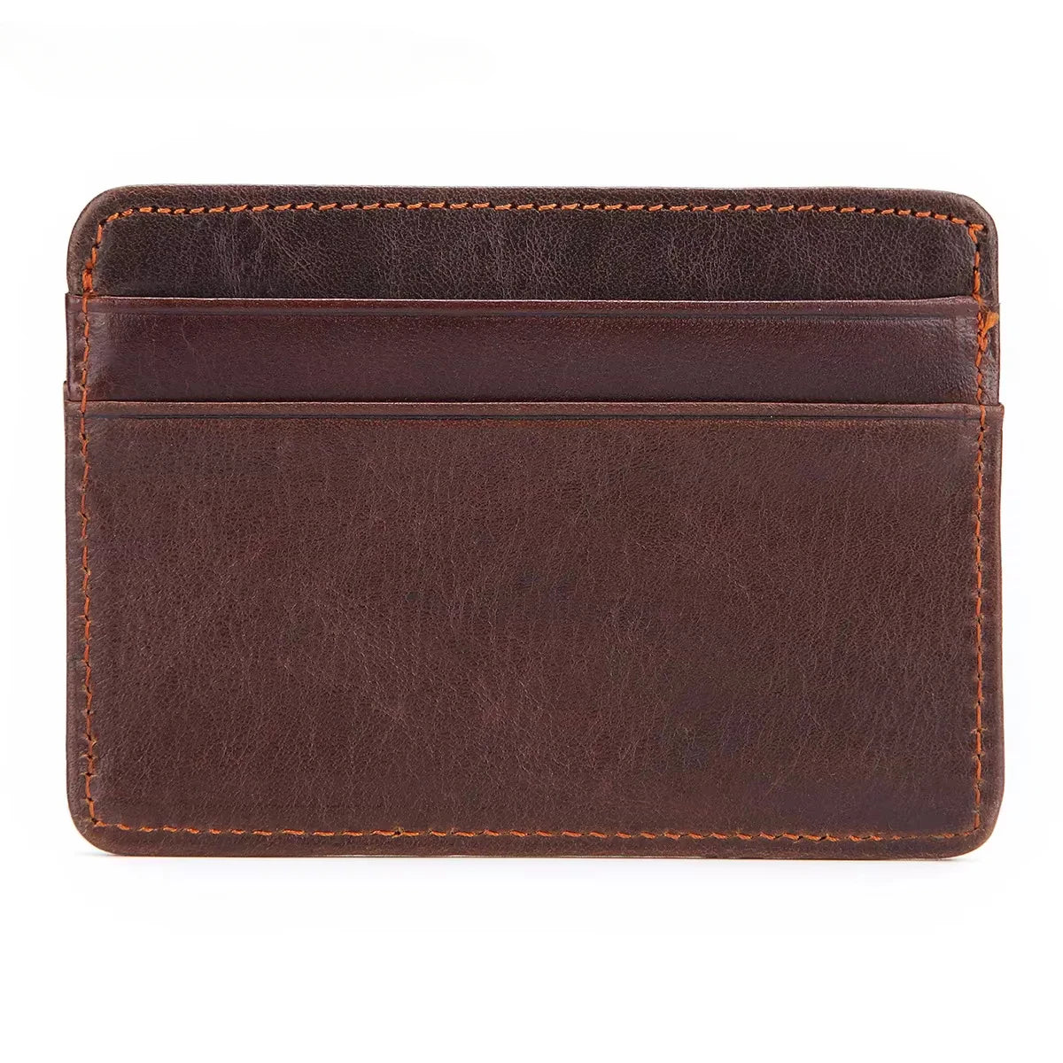 Genuine Oil Wax Cowhide Leather Card Holder – Retro Coin Purse for Men & Women