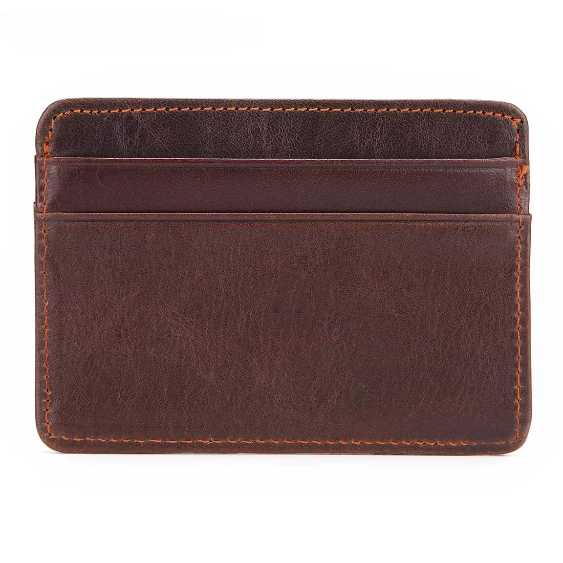 Genuine Oil Wax Cowhide Leather Card Holder – Retro Coin Purse for Men & Women