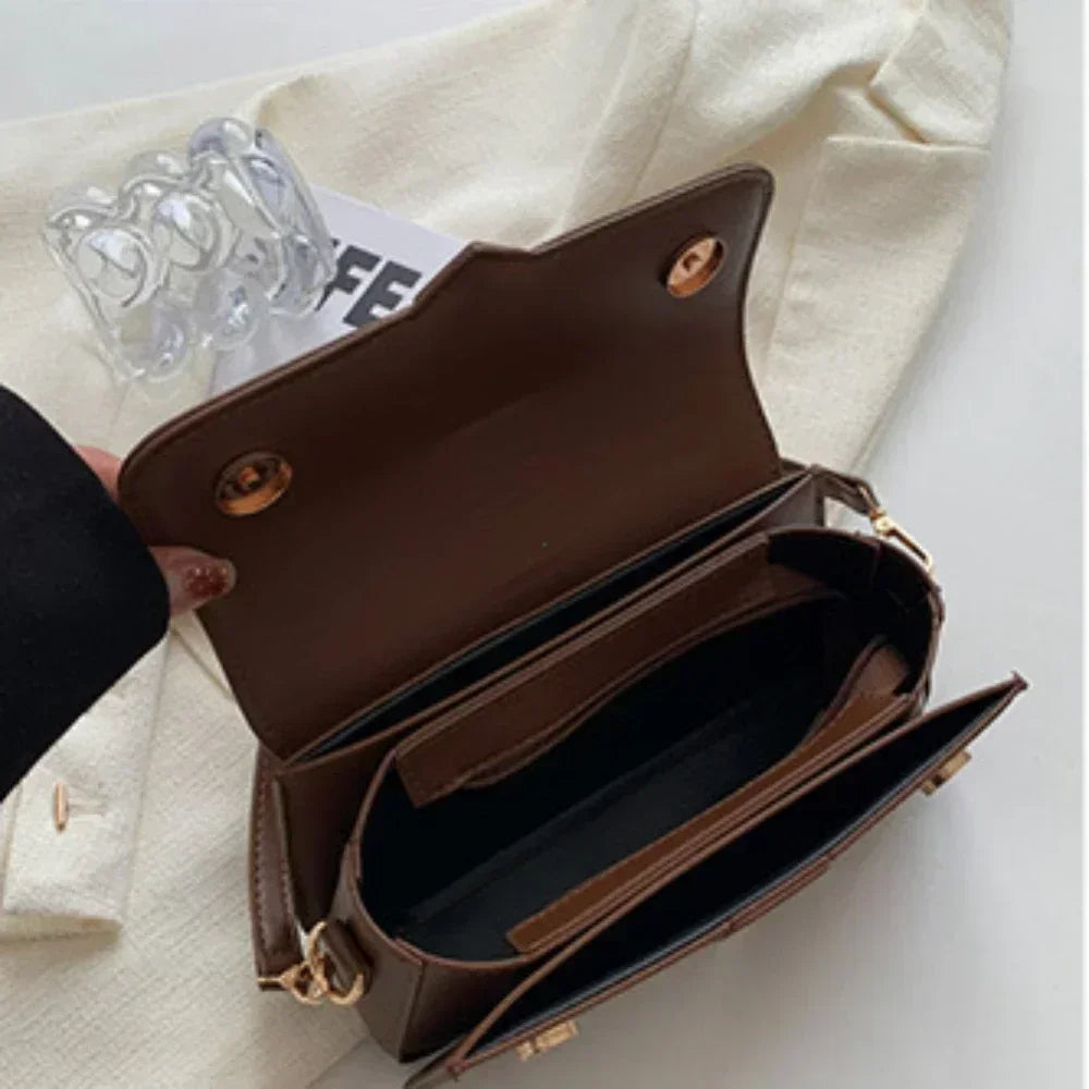 Vintage Square Satchel Shoulder Bag for Women