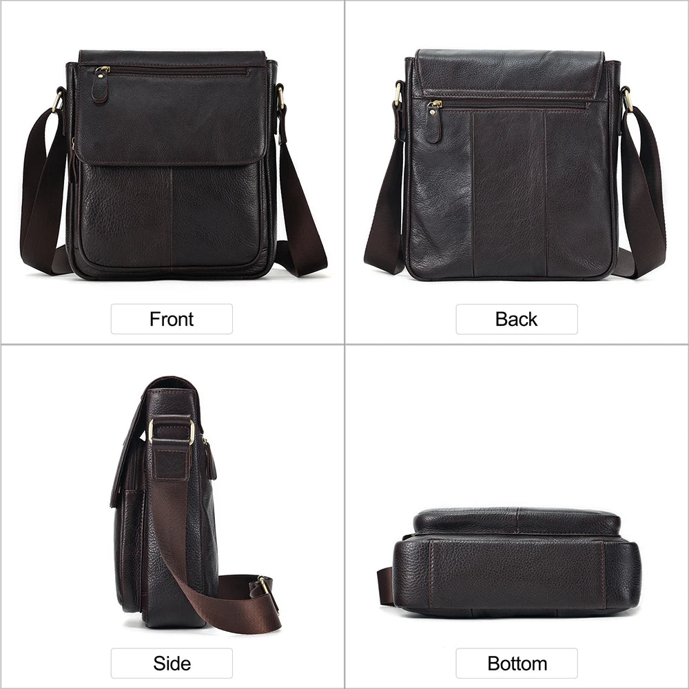 JOYIR Men's Genuine Leather Crossbody Bag – Vintage Flap Messenger Shoulder Bag