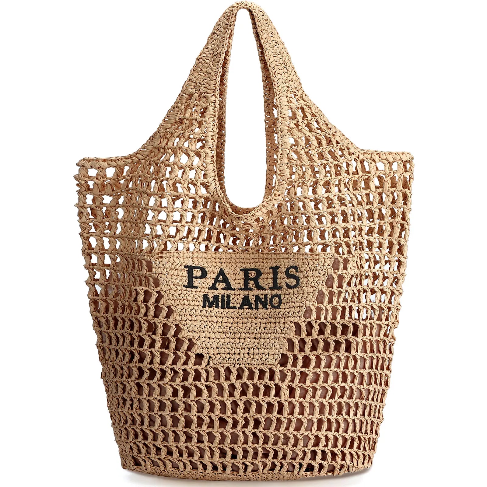 Handmade Straw Woven Beach Tote Bag