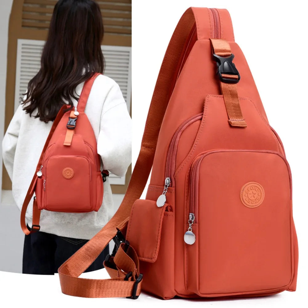 Korean-Style Nylon Chest Bag – Multi-Functional Crossbody & Backpack