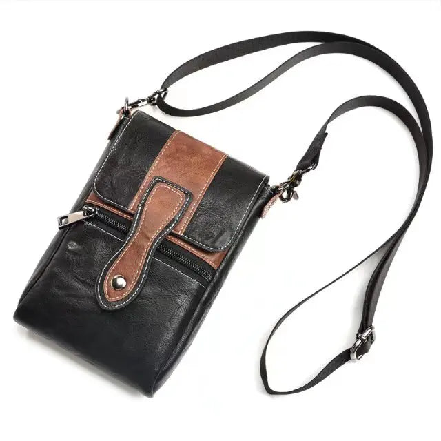 Men's Waterproof Leather Fanny Pack – Large Capacity Waist Belt Phone Bag for Travel & Outdoor