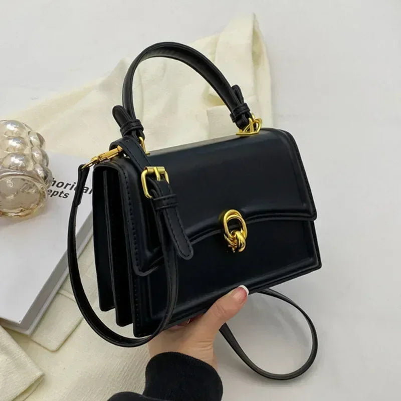 Vintage Square Satchel Shoulder Bag for Women
