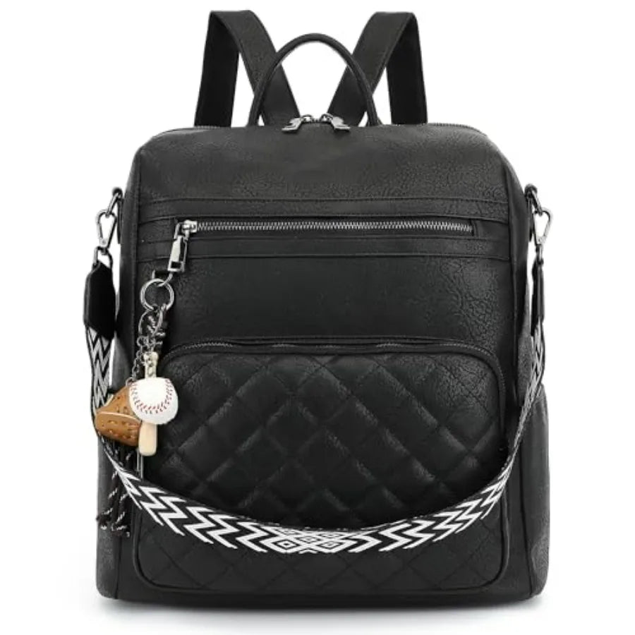 Women's Large Leather Convertible Backpack Handbag