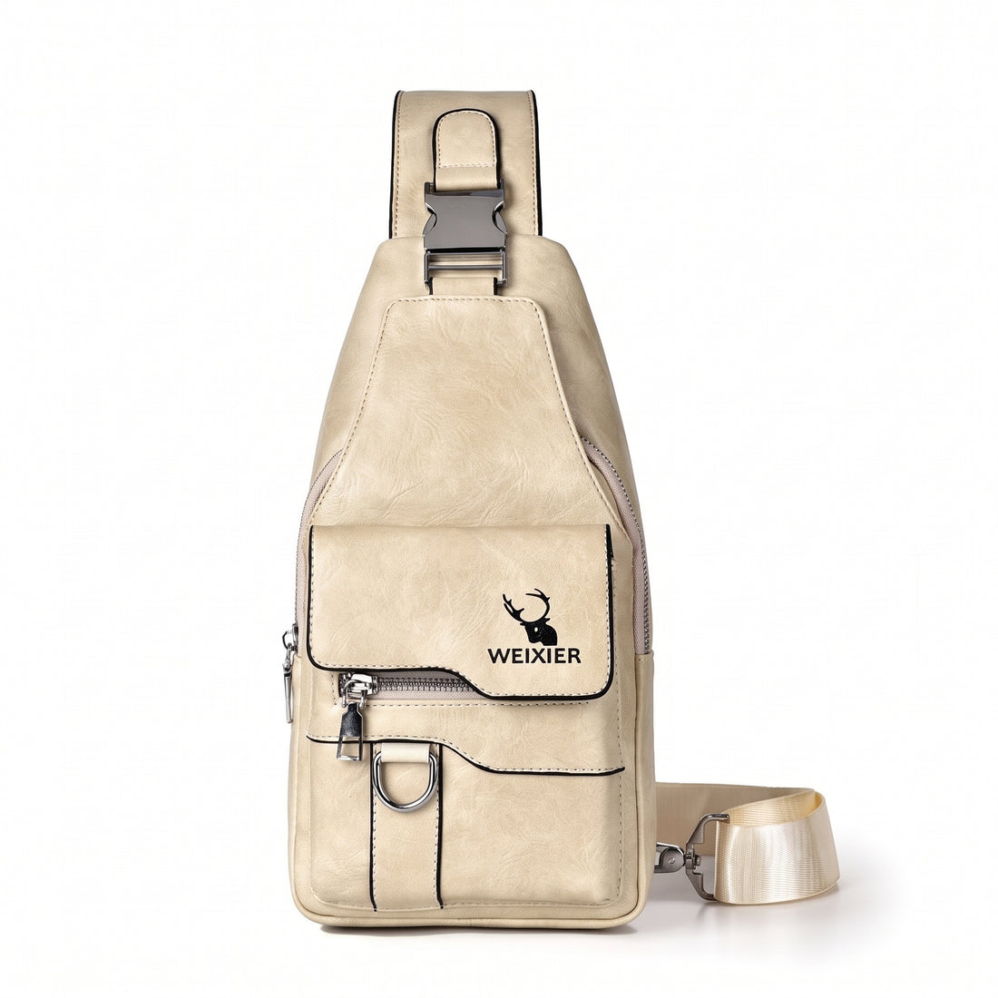 Women's & Men's PU Leather Crossbody Bag – Vintage Waterproof Sling Chest Bag with Large Capacity