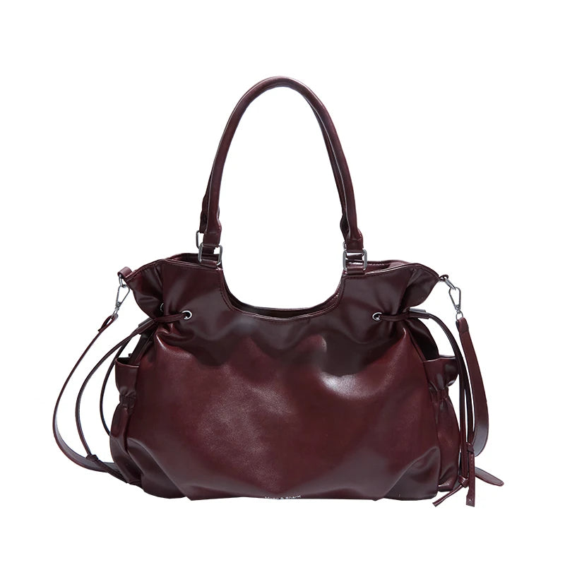 Vintage Oil-Wax Leather Laptop Tote Bag