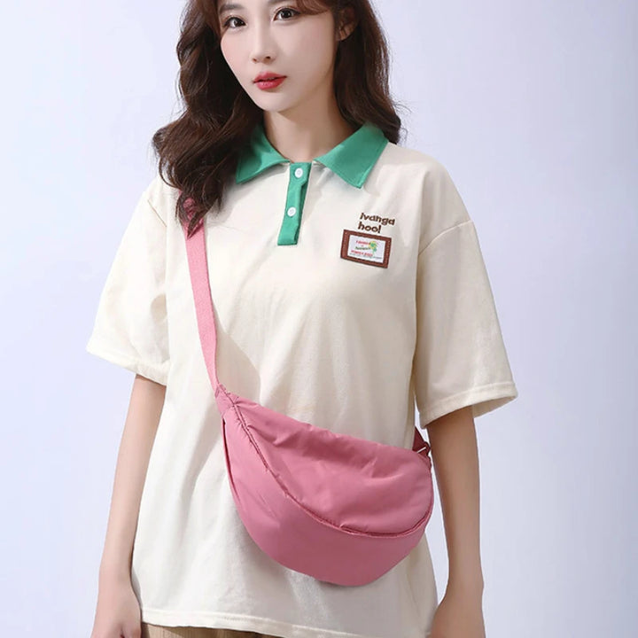 Women's Solid Colour Padded Crossbody Bag