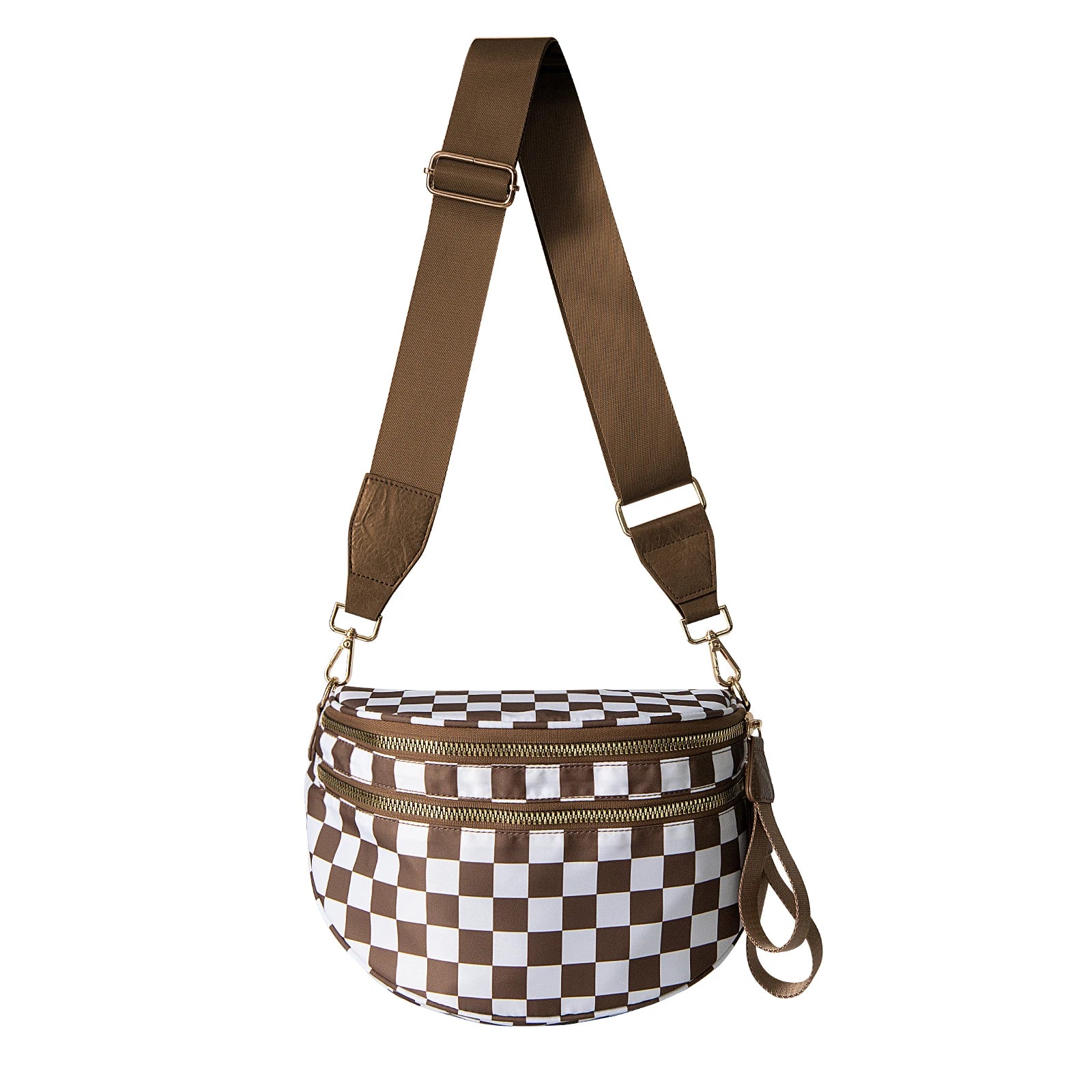 Checkered Crossbody Bum Bag for Women