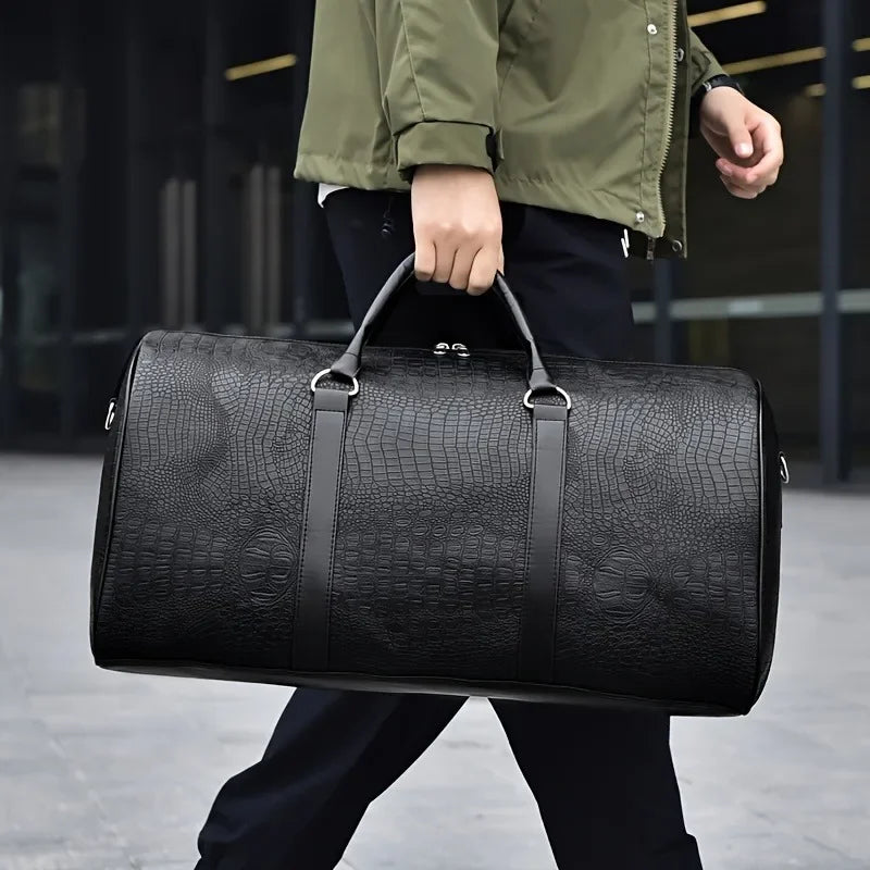 Retro Crocodile Travel Duffel Bag