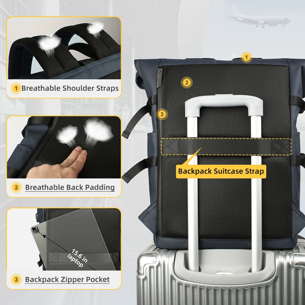 HK Large 15.6" Anti-Theft Laptop Backpack with USB Port