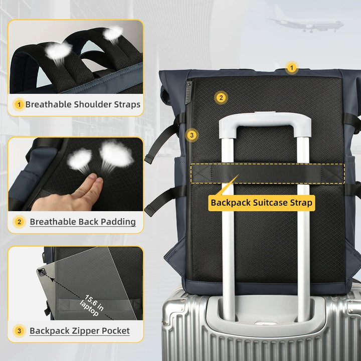 HK Large 15.6" Anti-Theft Laptop Backpack with USB Port