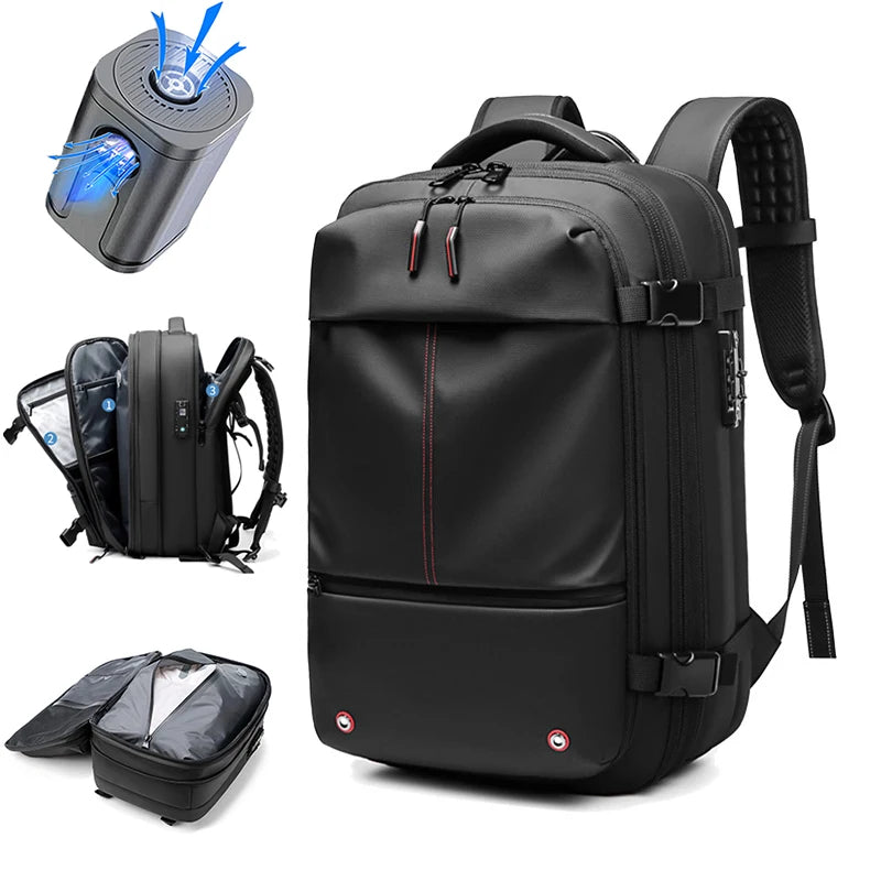 Vacuum Compression Travel Backpack – Expandable 17-Inch Laptop Bag