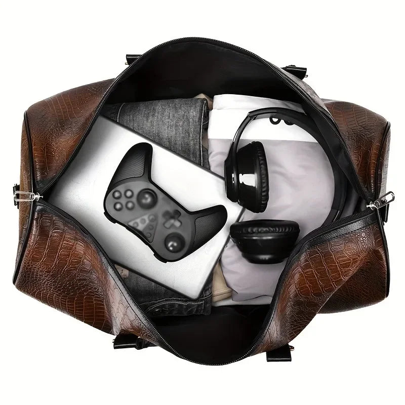 Retro Crocodile Travel Duffel Bag