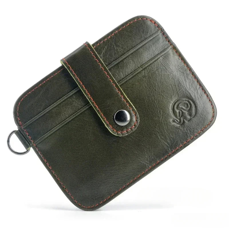 Men's Genuine Leather Slim Wallet – Card Holder & Mini Purse