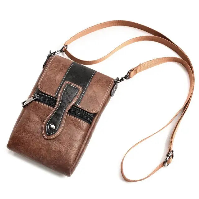 Men's Waterproof Leather Fanny Pack – Large Capacity Waist Belt Phone Bag for Travel & Outdoor