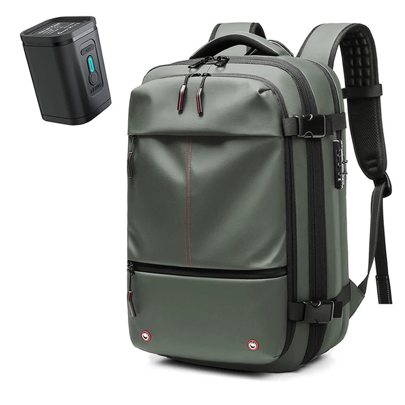 Vacuum Compression Travel Backpack – Expandable 17-Inch Laptop Bag