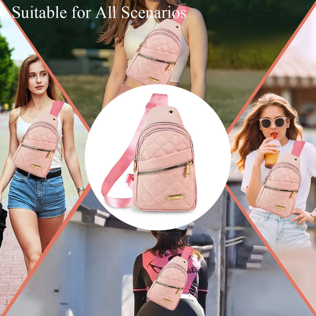 Quilted Sling Backpack for Men & Women