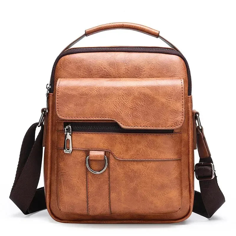 Men's PU Leather Crossbody Bag – Business Messenger Bag for iPad (9.7")