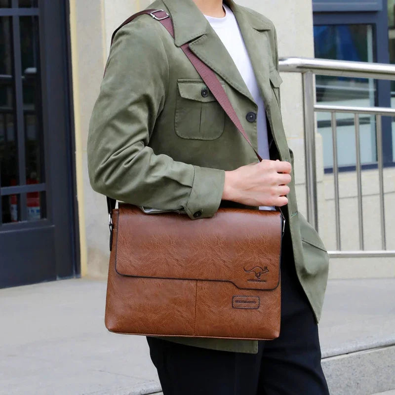 Men's Leather Shoulder & Messenger Bag – iPad Business Crossbody Sling Bag